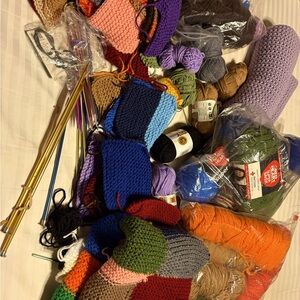 Colorful Yarn and Knitting Needles Set